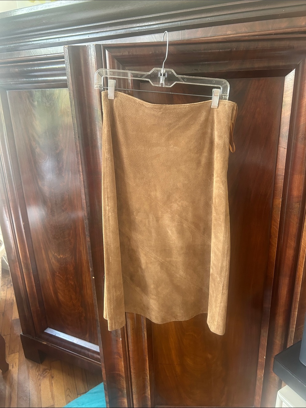 Classic Suede A-Line Skirt - chocolate